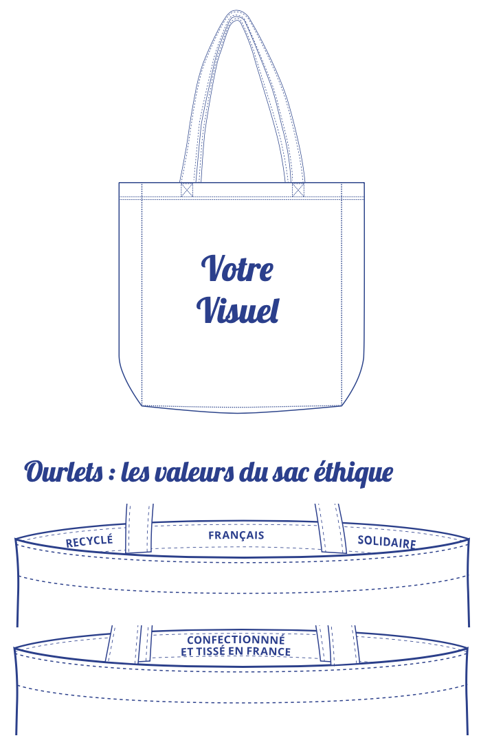 Cabas Medium Recyclé, Solidaire et Made in France - 3