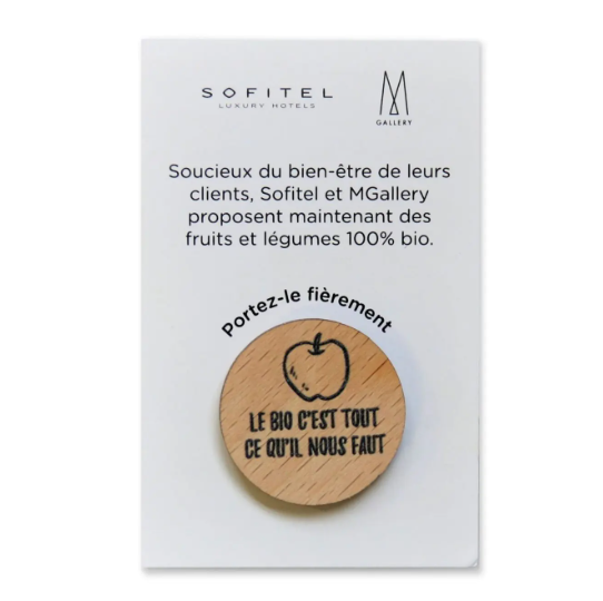 Badge en bois rond 30mm Made in France - 2