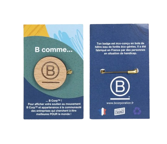 Badge en bois rond 30mm Made in France