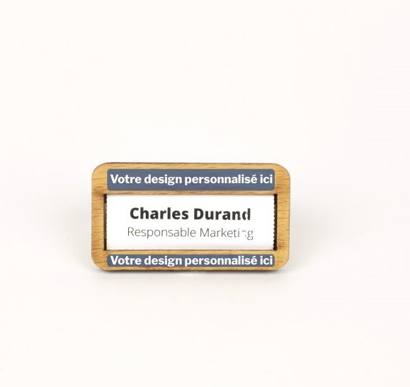 Badge à glissière en bois Made in France - 2