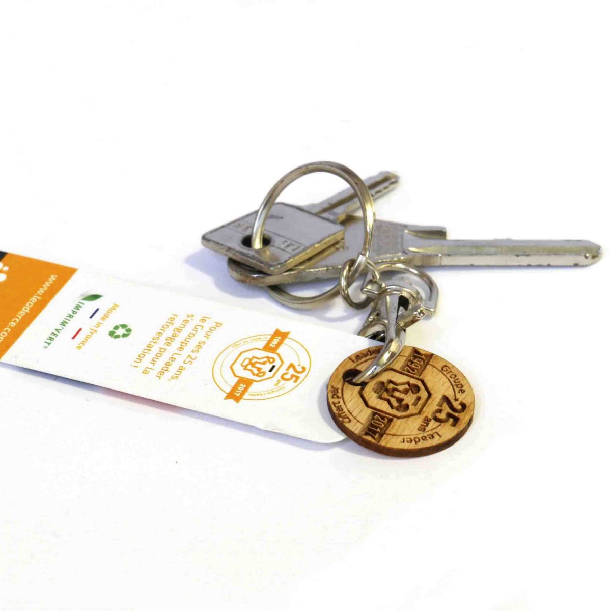 Porte clé - Jeton de caddie en bois Made in France