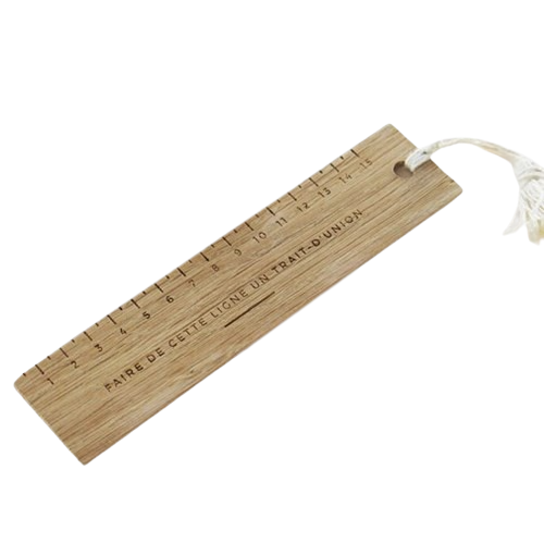 Règle / marque-pages en bois massif recyclé