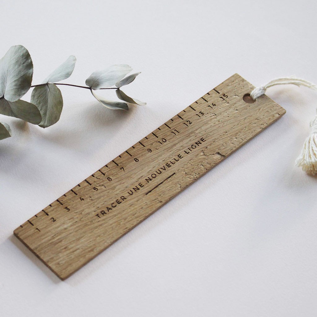 Règle / marque-pages en bois massif recyclé - 3