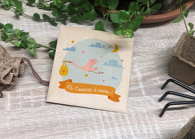 Sachets de graines bio pour naissance -