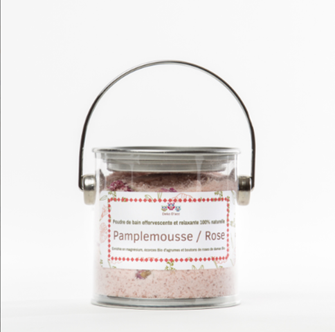 Poudre bain bio effervescente - Pamplemousse/Rose
