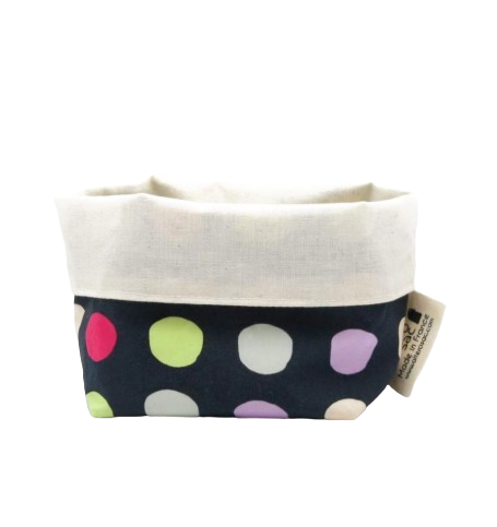 Panier de rangement en coton bio réversible