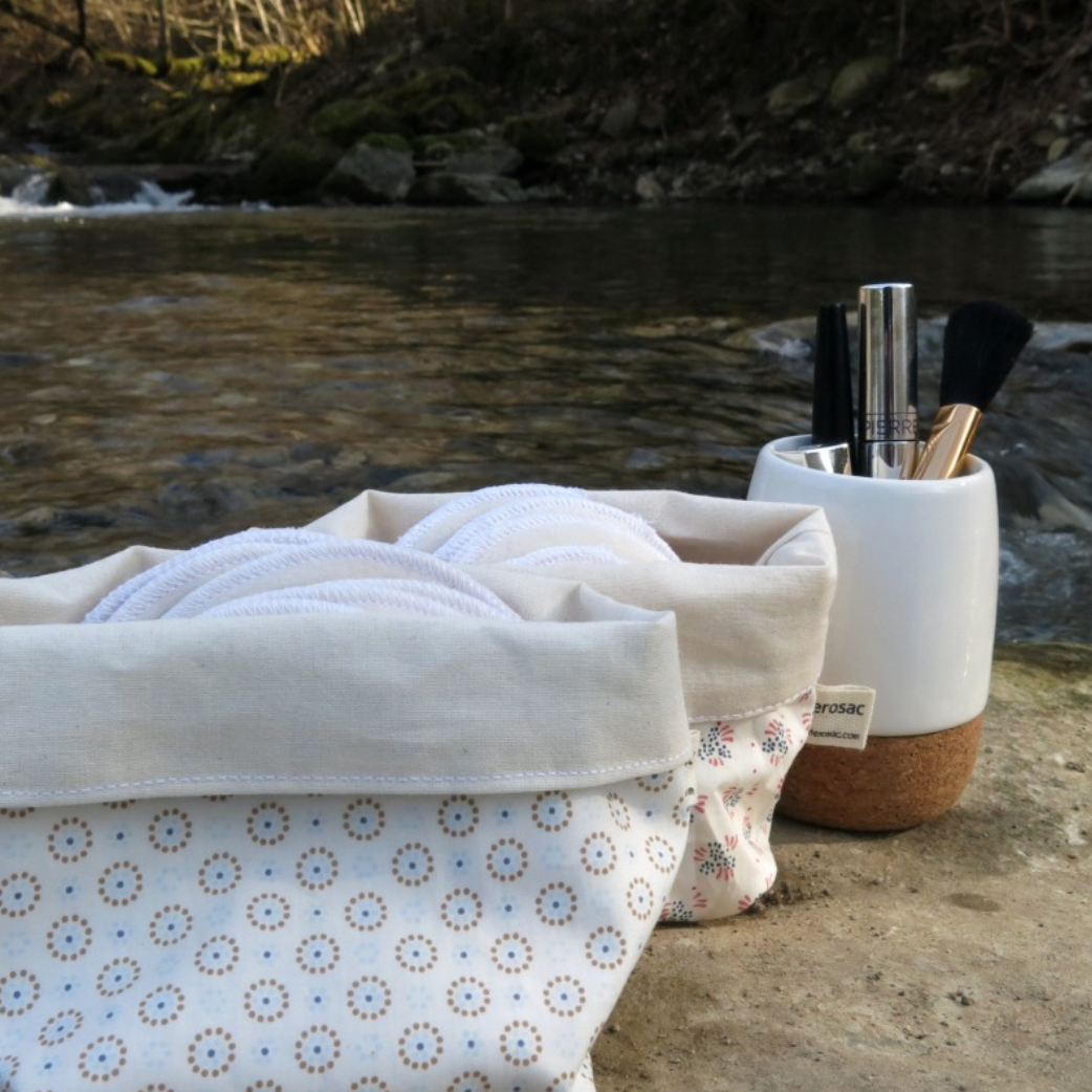 Panier de rangement en coton bio réversible - 5