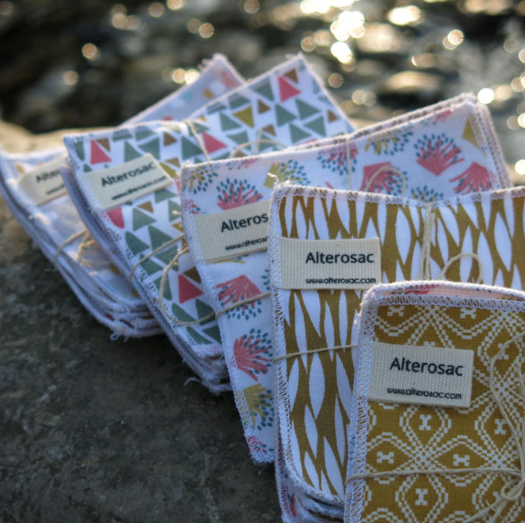 Lot de 5 carrés démaquillants en coton bio et lavable - 4