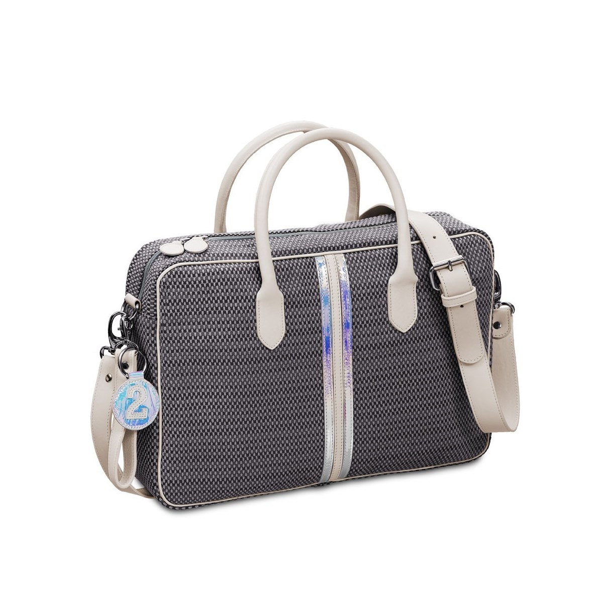 Sac ordinateur 15 pouces blanc et argent