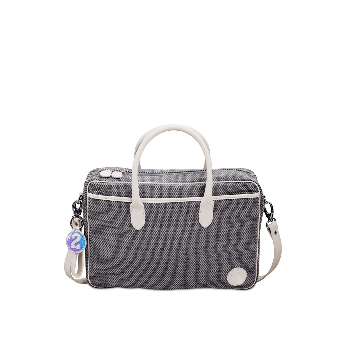 Sac ordinateur 15 pouces blanc et argent -