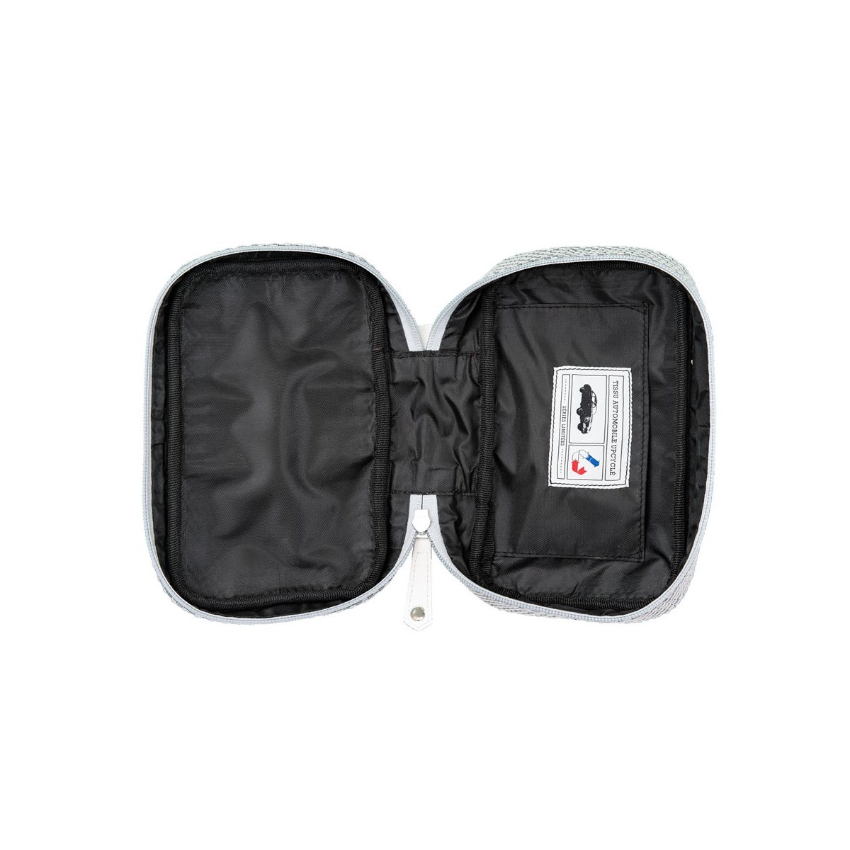 Trousse de toilette voyage  grise et bordeaux -