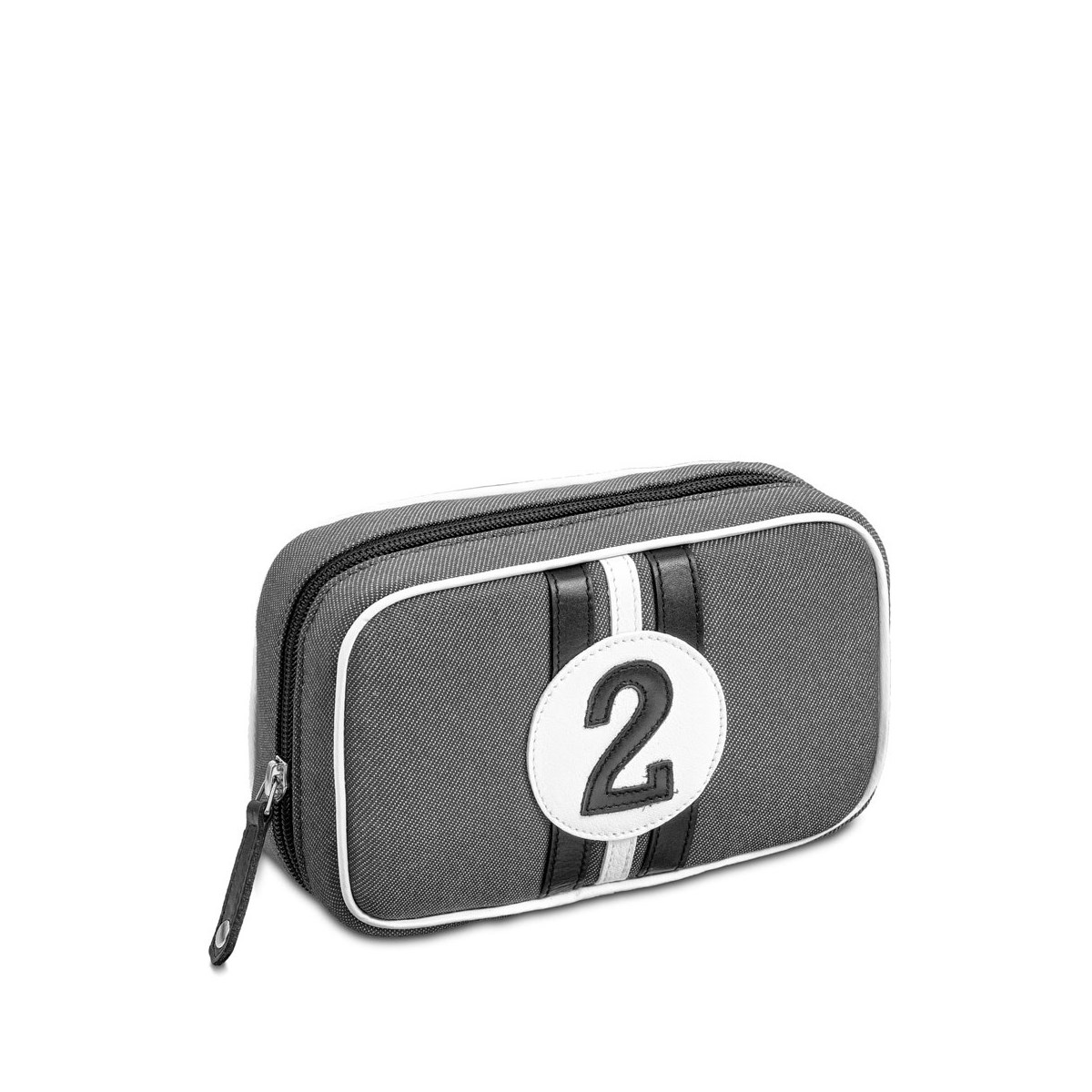 Trousse de toilette format voyage gris et noire