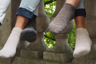 Socquettes invisibles fabriquées à partir de chaussettes recyclées Made in France.