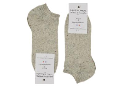 Socquettes invisibles fabriquées à partir de chaussettes recyclées Made in France. -