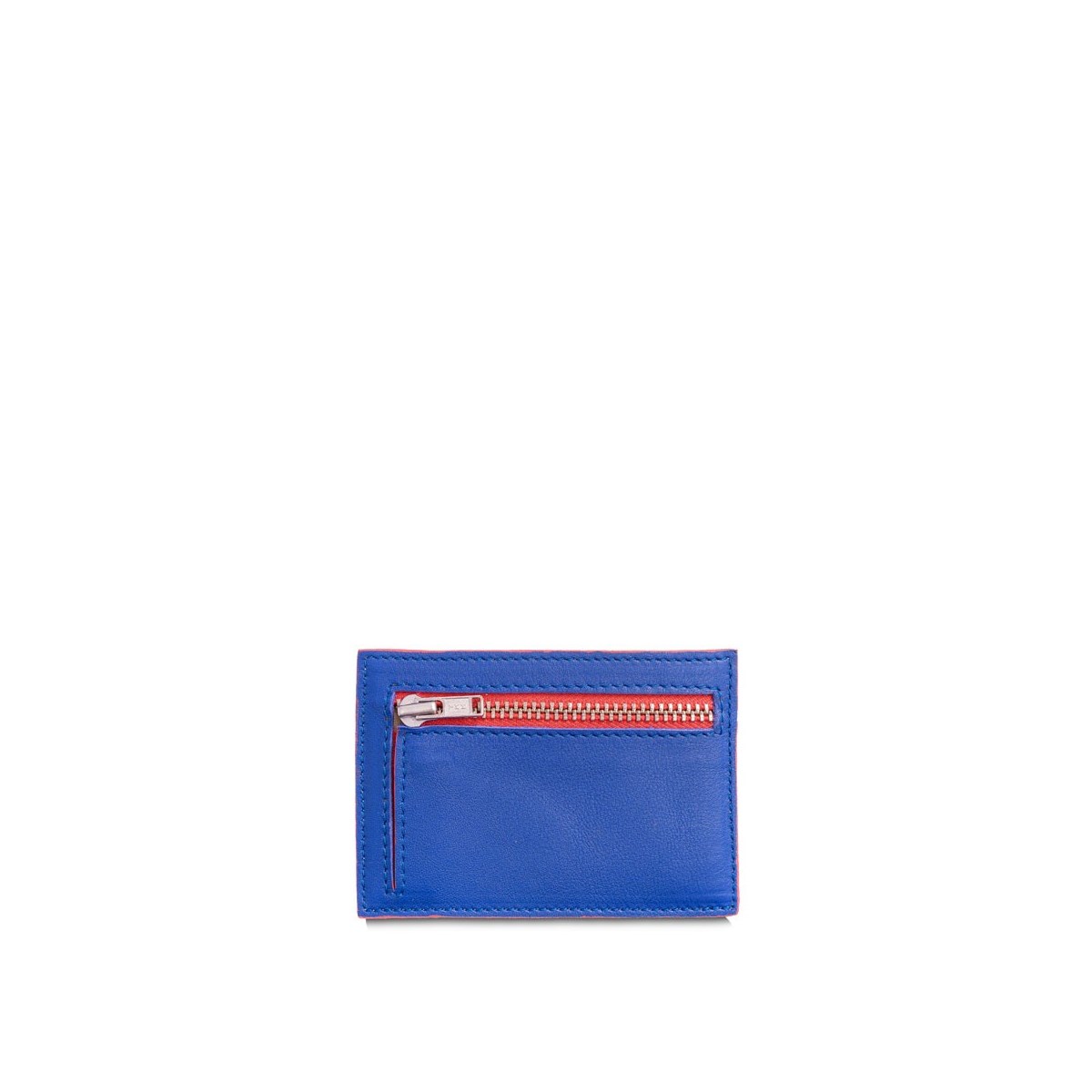 Porte carte et porte monnaie cuir bleu blanc rouge