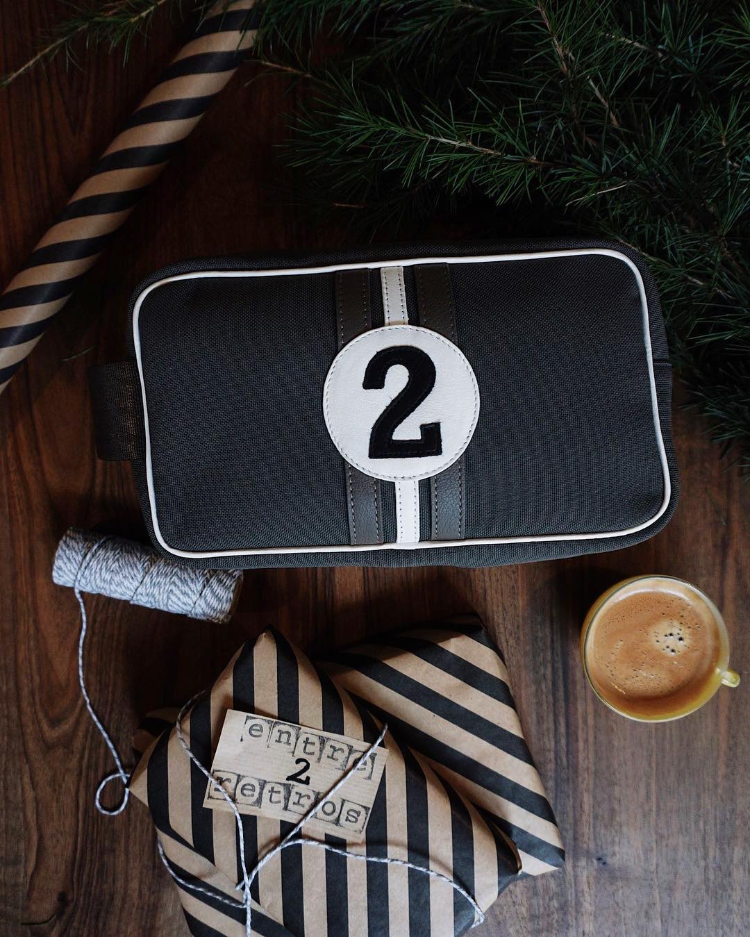 Trousse de toilette grise et noire - Bobby NBN2