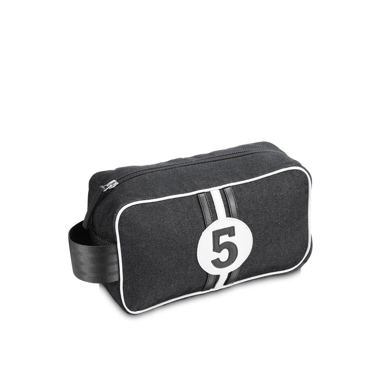 Trousse de toilette homme tissu jean gris foncé -