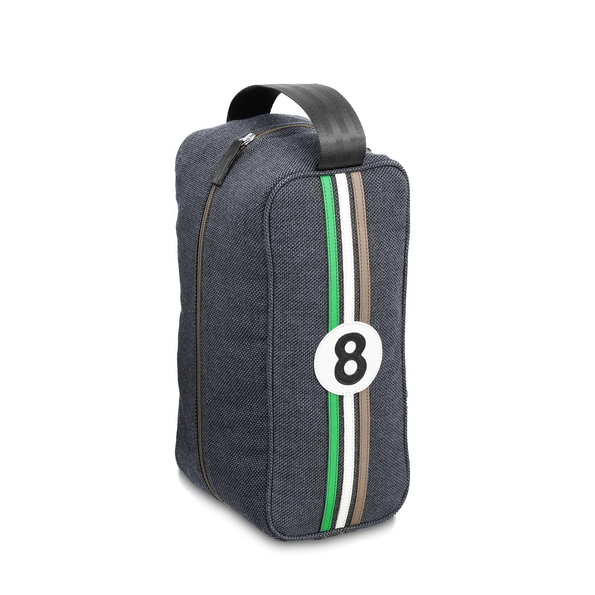 Sac à chaussures gris motif vert blanc gris