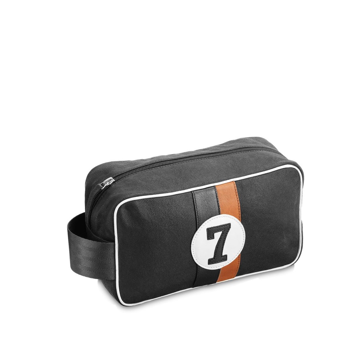 Trousse de toilette homme tissu enduit noir