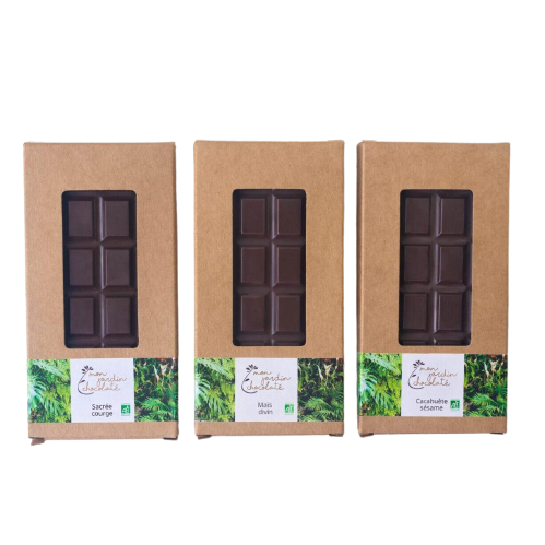 Pack dégustation de 3 tablettes de chocolat issu de l'agriculture biologique