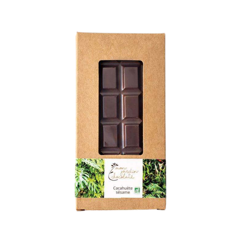Tablette de chocolat praliné cacahuète et sésame bio