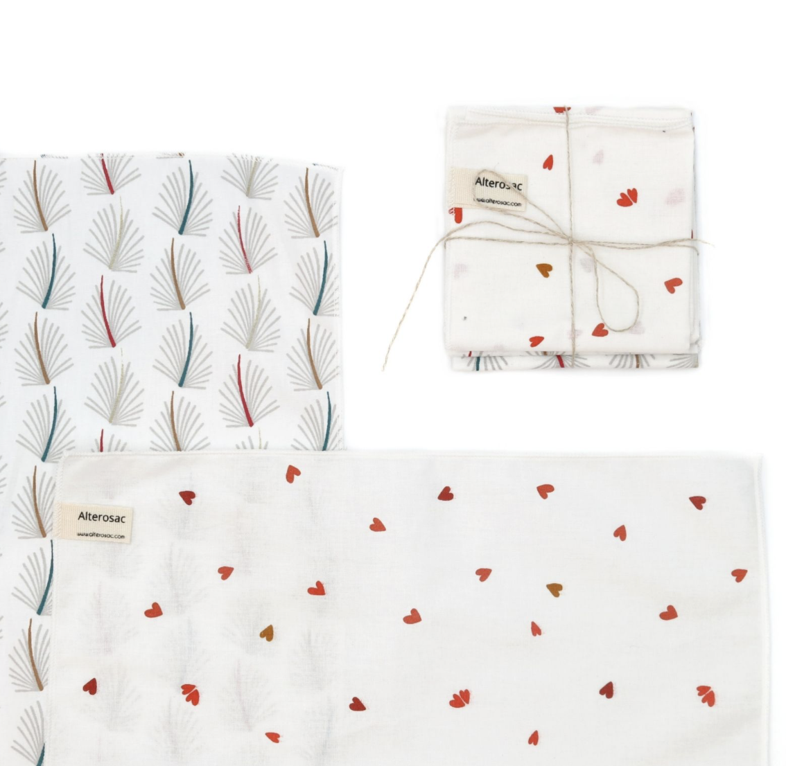 Lot de 4 mouchoirs en coton réutlilisable - 6