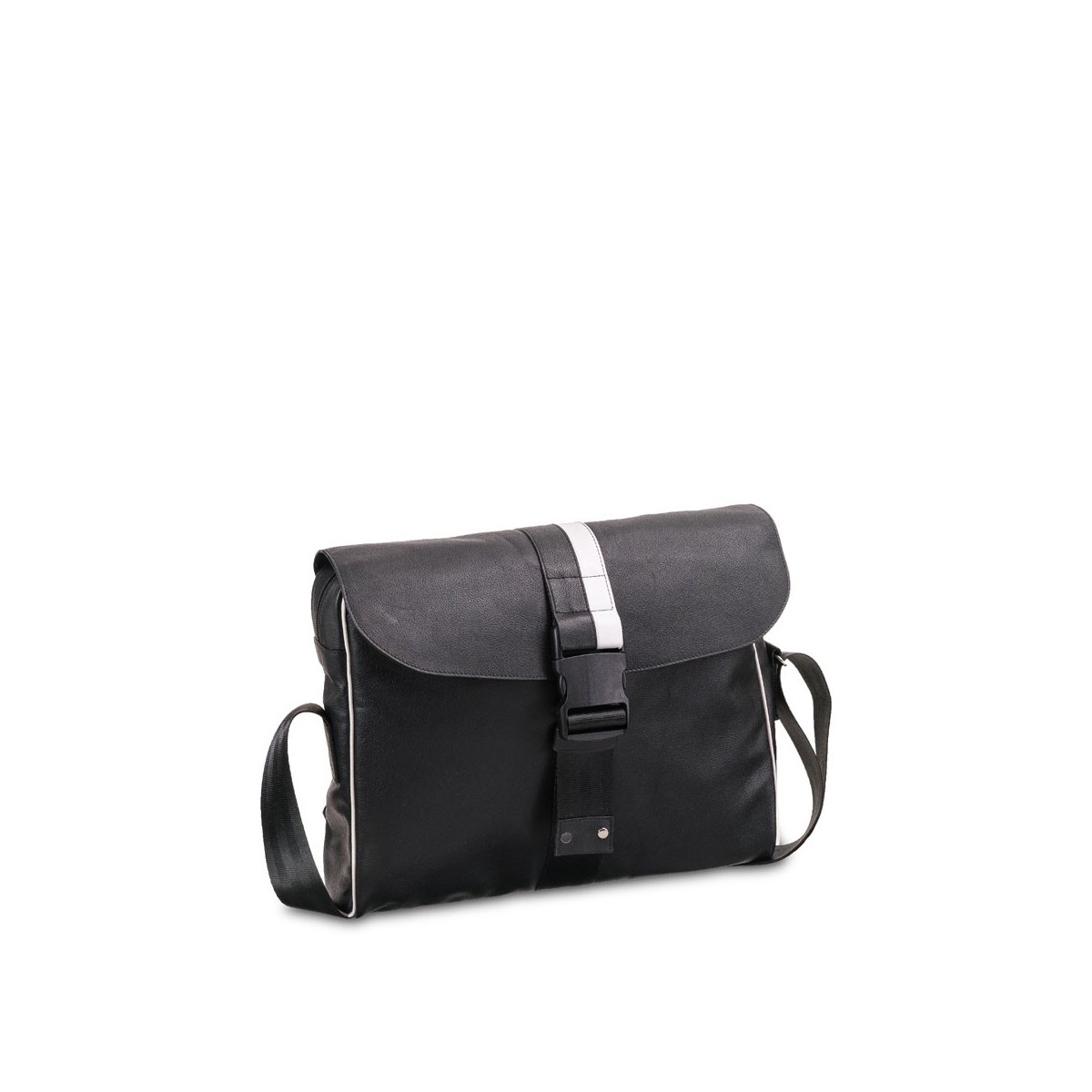 Sac besace cuir noir vélo - Jacques N3