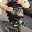 Sac besace cuir noir vélo - Jacques N3 -
