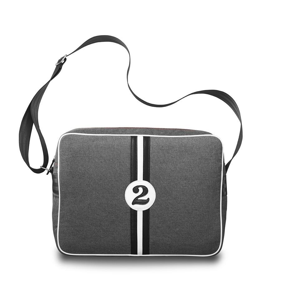 Besace en toile motif en cuir Fangio