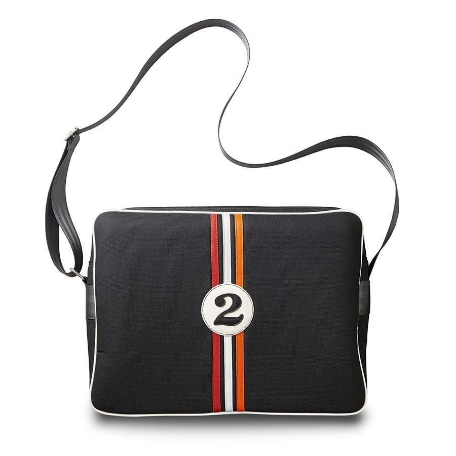 Besace en toile motif en cuir Fangio