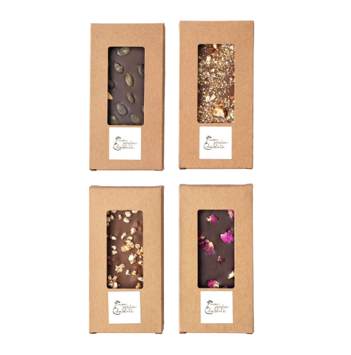 Coffret dégustation de 4 tablettes de chocolat biologique