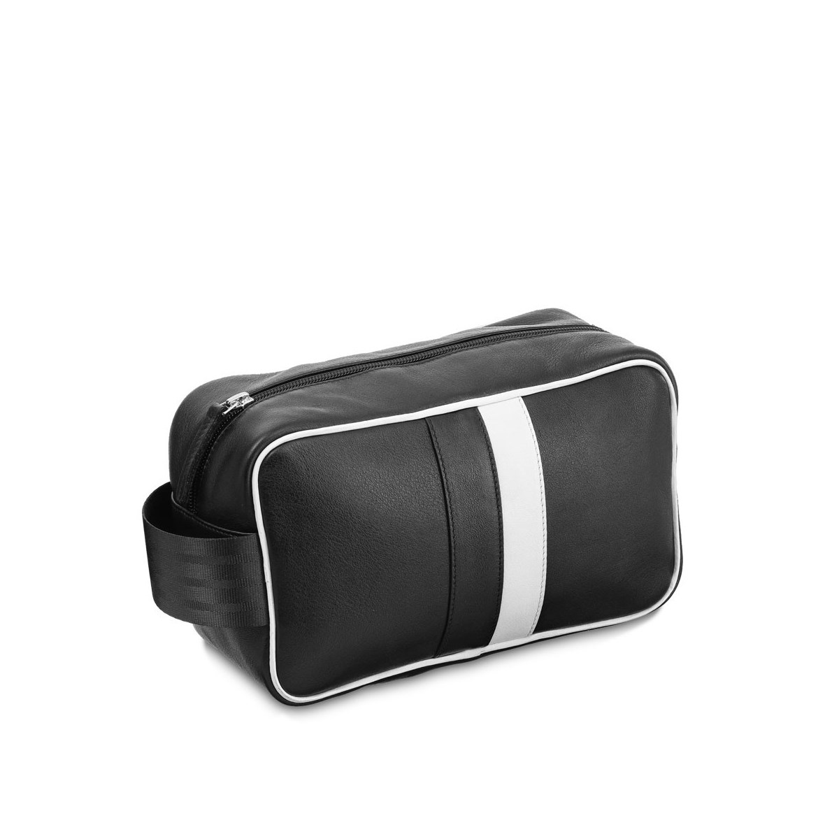 Trousse de toilette en cuir noir -