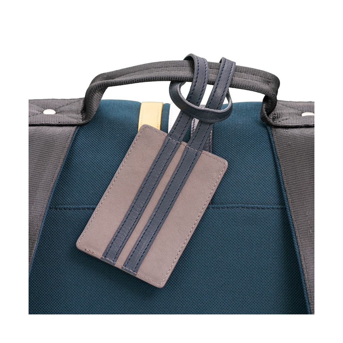 Porte adresse cuir gris et bleu