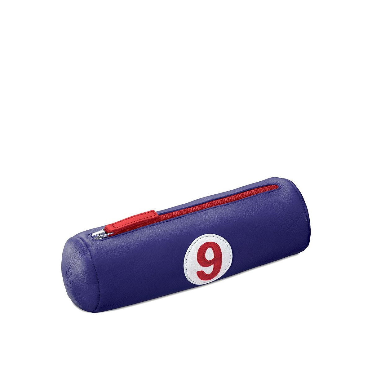 Trousse école cuir bleu retro