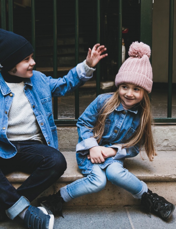 Veste en jean recyclé - Bleue - 1