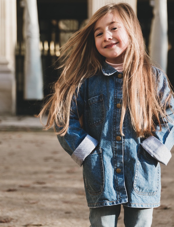 Veste en jean recyclé - Bleue - 4