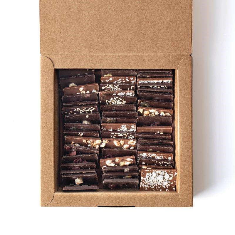Boîte de 60 mini tablettes de chocolat bio