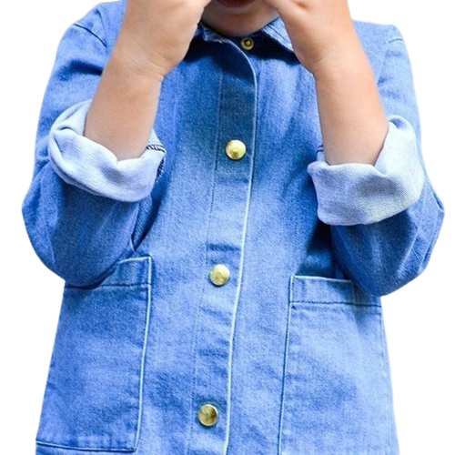 Veste en jean bleu clair uni