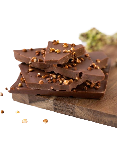 Tablette de chocolat au lait aux graines de sarrasin soufflées -