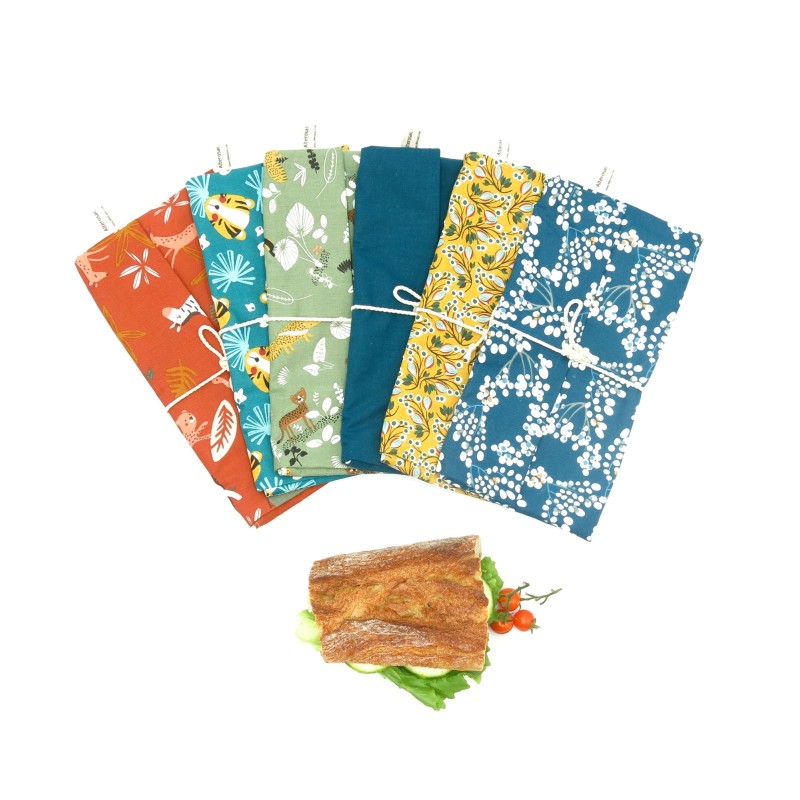 Sac à sandwich en coton réutilisable