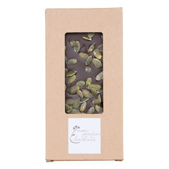 Tablette de chocolat noir et graines de courge -