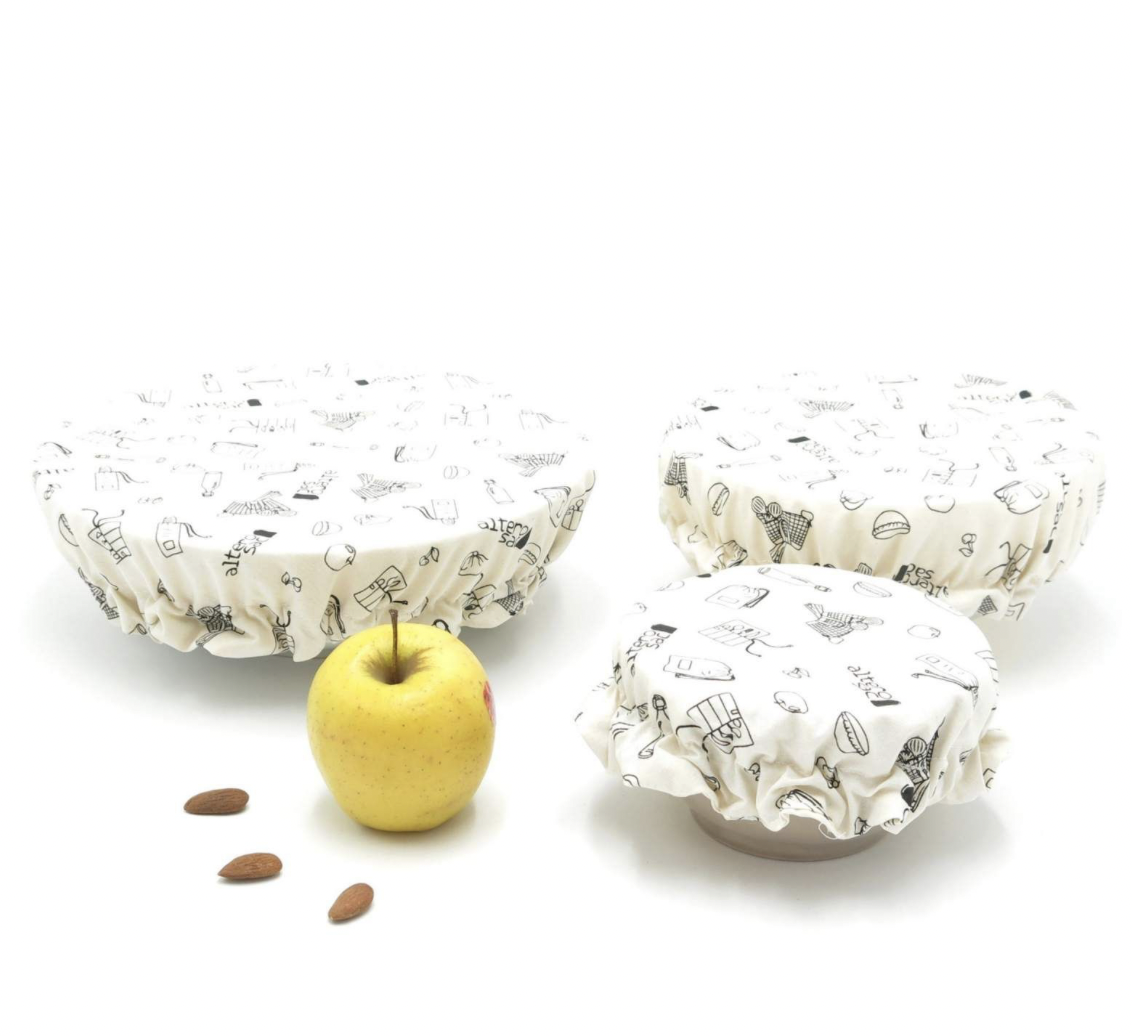 Recouvre bol ou plat en coton bio réutilisable - 3