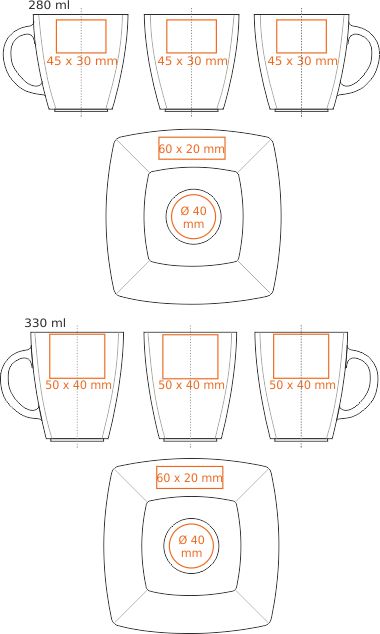Mug porcelaine Manhattan Lunch Set - 5