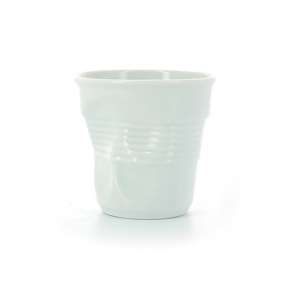 Tasse espresso froissée en porcelaine REVOL Made in France - Blanc