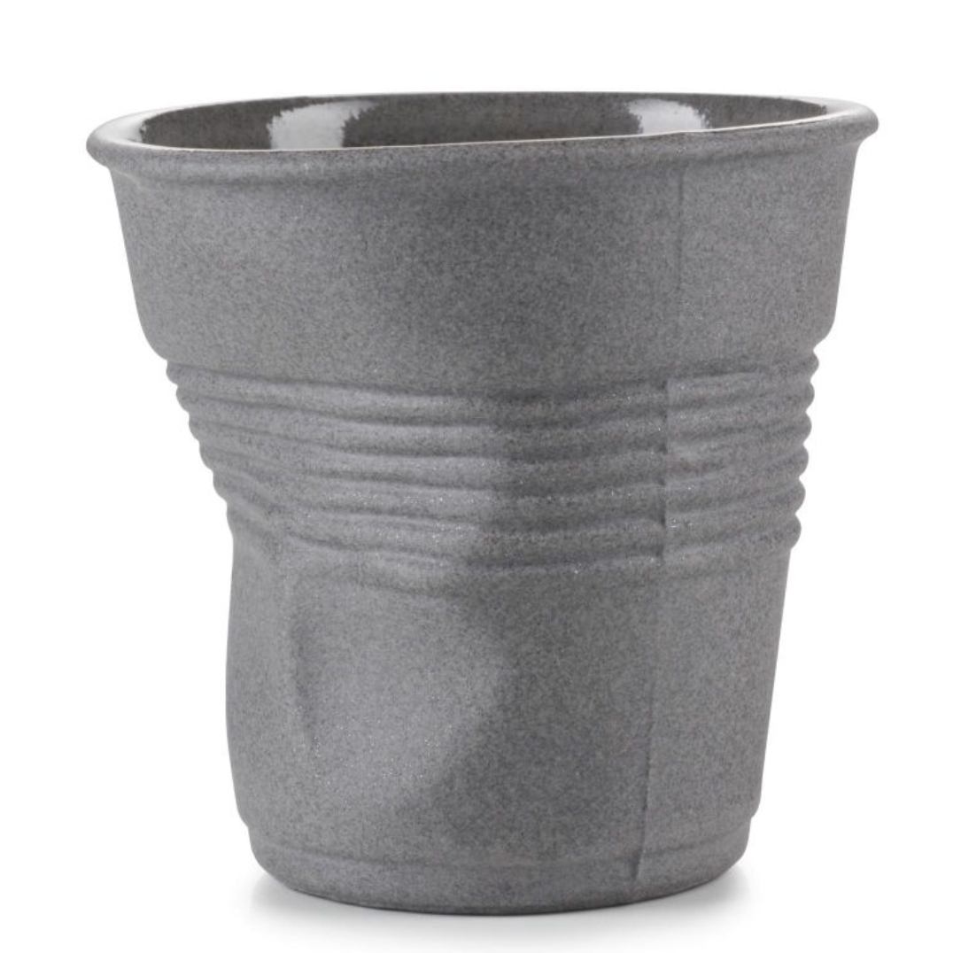 Tasse froissée recyclée espresso en porcelaine Made In France 8cl