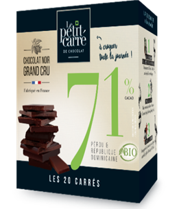 Boite 20 carrés 100g 71% Bio