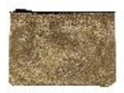 Pochette personnalisable moyen modèle cuir métallisé or - made in France