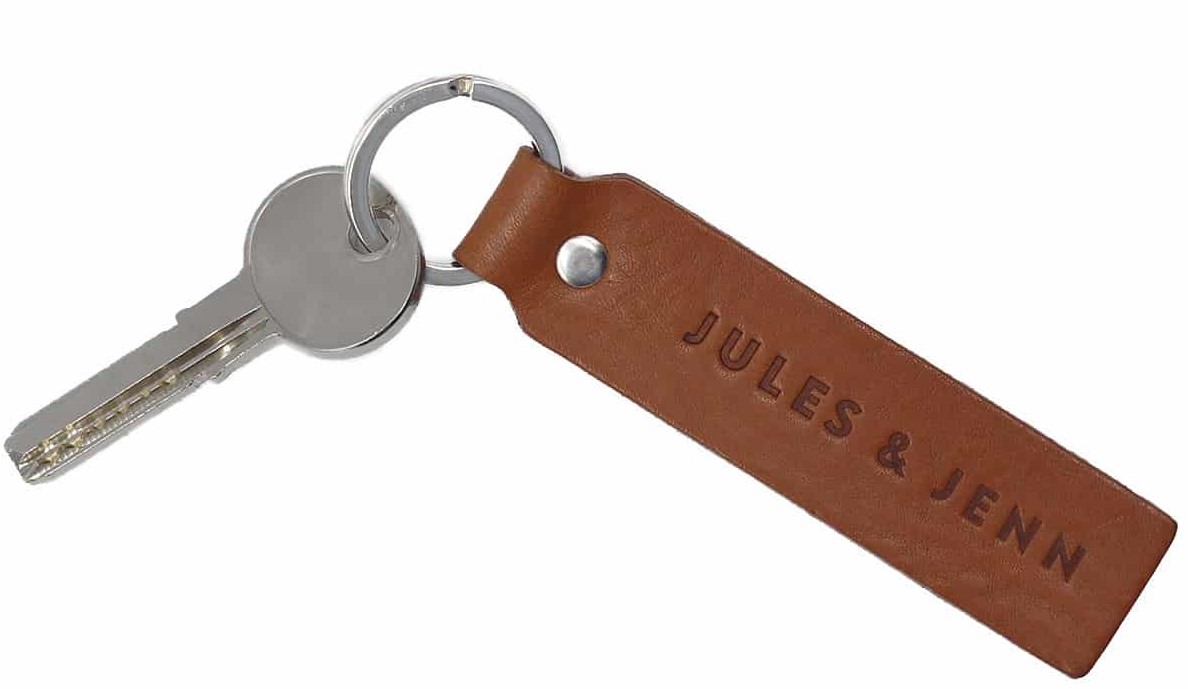 Porte-clés personnalisé en cuir de bague en bronze de luxe -  France