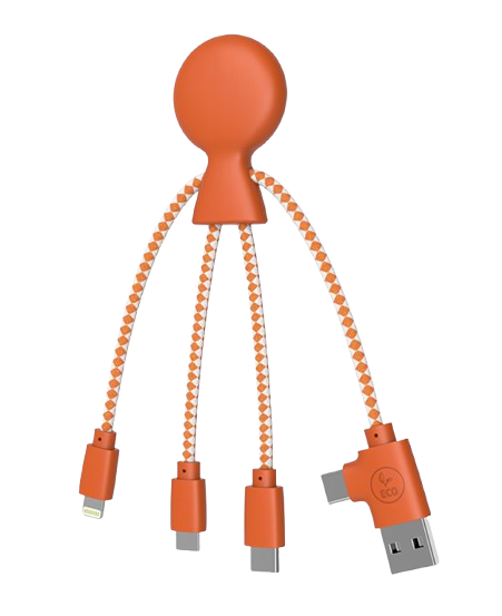 Câble de charge multiple en plastique recyclé - Mr Bio Short - 4