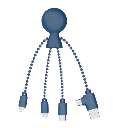 Câble de charge multiple en plastique recyclé - Mr Bio Short - 5
